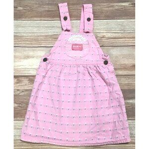 OshKosh B'Gosh Vintage Girls Dress Size 5 Floral Pink Stemmed White Rose Jumper
